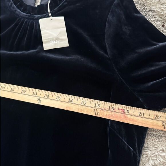 Boden Adora Velvet Shift Dress Navy Blue Size 14 - Picture 6 of 12